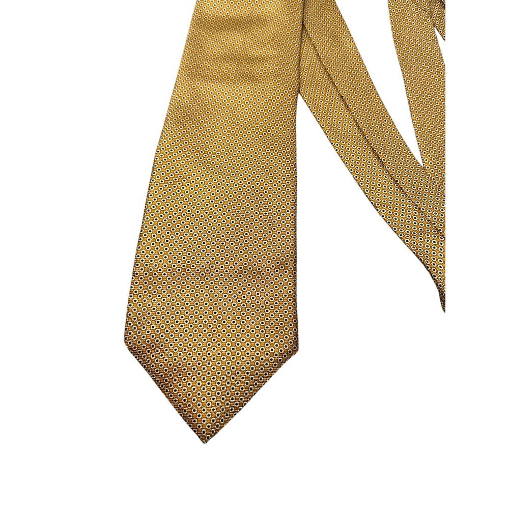 Westbury Collection Silk Necktie Yellow Medallion Geometric Dots